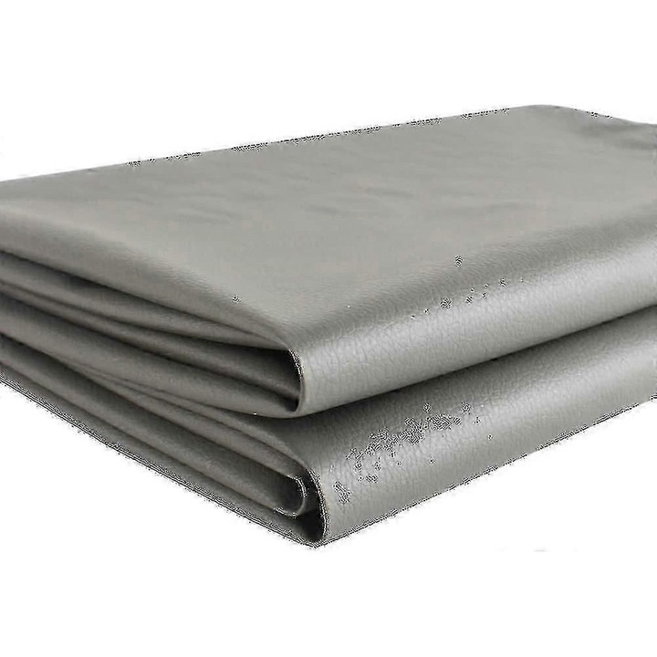 Material textil impermeabil, piele sintetica, rezistent, gri, 137x274cm