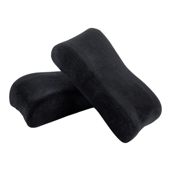 Perne ergonomice pentru brat scaun birou, spuma memorie, negru, 25x10x7cm