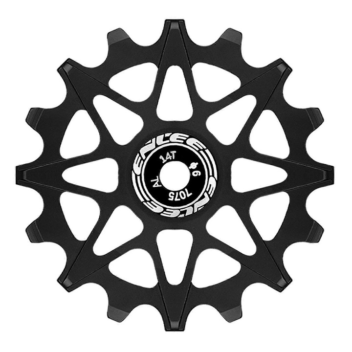 Roti ghidaj schimbator bicicleta 14T aluminiu ceramic negru 59x8mm set 2 piese