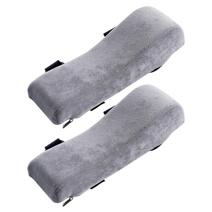 Perne ergonomice pentru brat scaun birou, spuma memorie, gri, 25x10x7cm, set 2 bucati