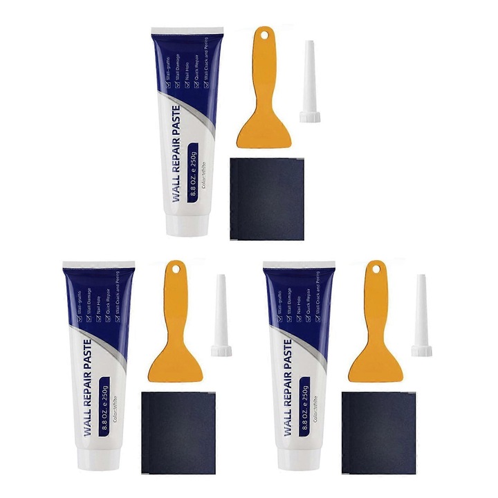 Fali javítókészlet, gyorsan száradó paszta, 150ml, 3 darabos szett