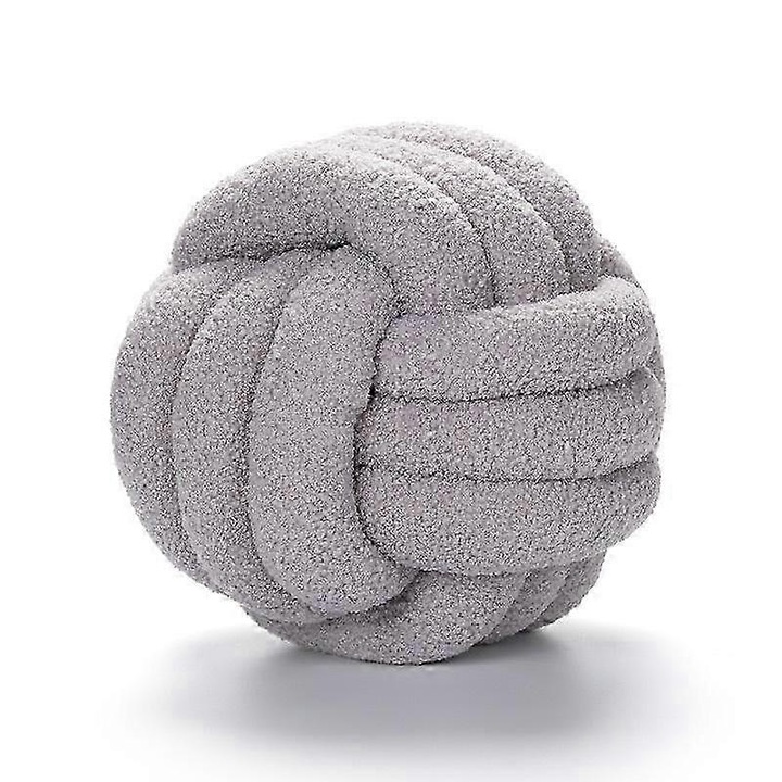 Dekoratív csomózott párna, 35cm, szürke