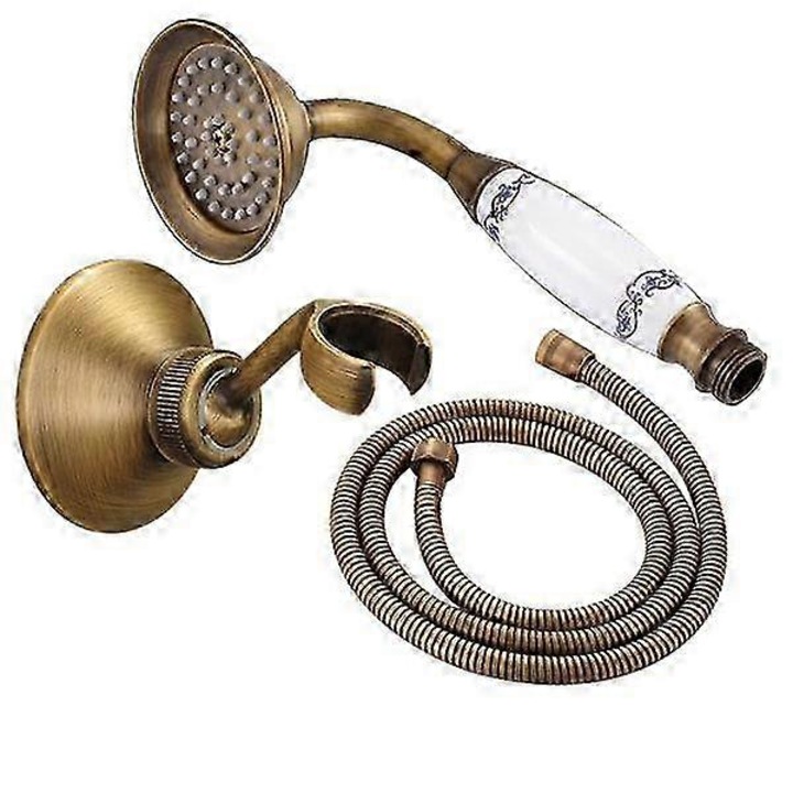 Antikolt kerámia kézitus szett 1.5m tömlővel, antik bronz