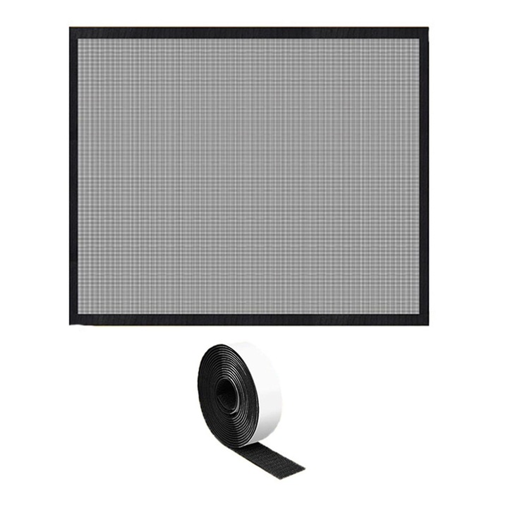 Plasa protectie semineu, PVC, negru, 74x102cm