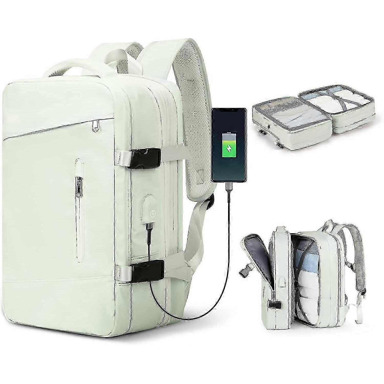 Rucsac de calatorie, rezistent la apa, compartiment pentru incaltaminte, verde, 42x31x17cm