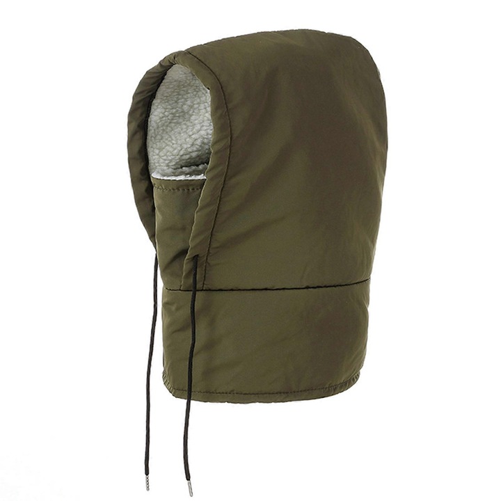 Caciula iarna impermeabila, ajustabila, verde militar, 40x30x1cm