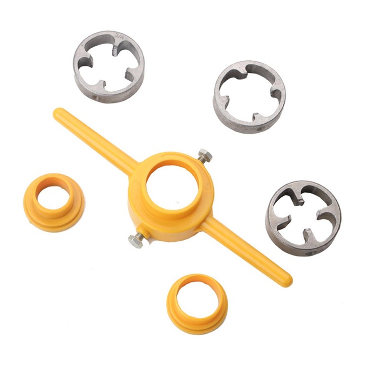 Set 6 chei filetare tevi PVC, aliaj otel, portabil, usor, marimi variate