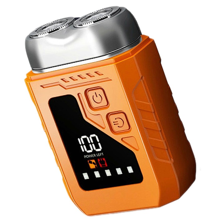 Мини преносима електрическа самобръсначка, оранжева, 5V, USB, водоустойчива, 10x4см