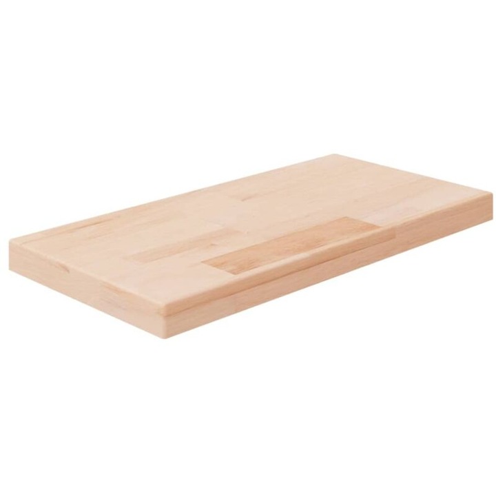 Tömör tölgyfa polc 40x20x2,5 cm, kezeletlen