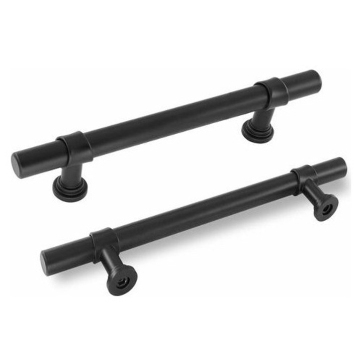 5 db fekete rozsdamentes acél bútorfogantyú készlet 128x192mm