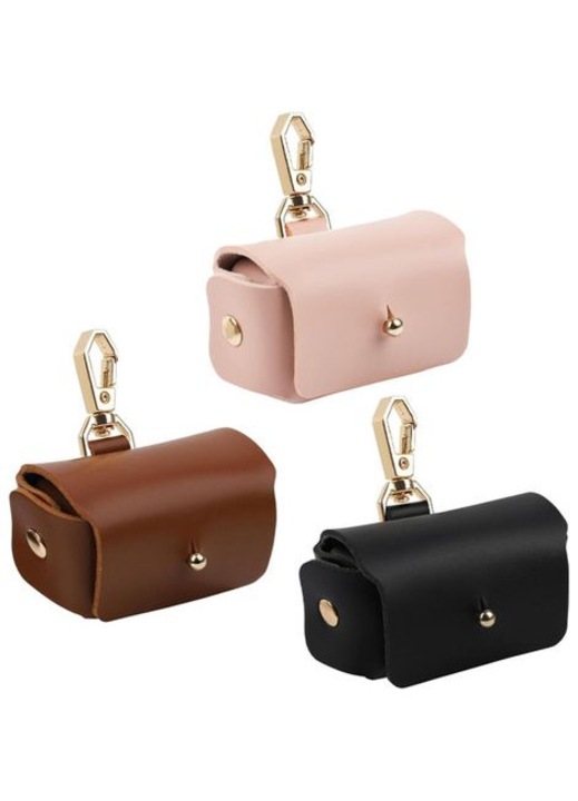Ékszerdoboz szett 3 darabos bőr unisex fekete barna rózsaszín 5.5x3x2.5cm