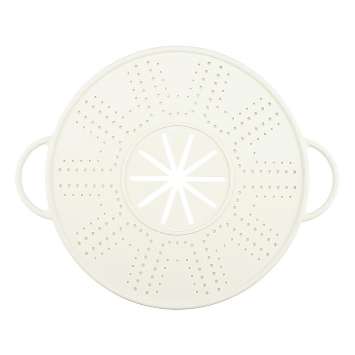 Capac silicon anti-umflare si protectie stropire, alb, 34x21.5cm