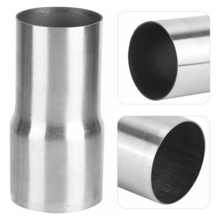 Adaptor teava evacuare, inox, 57x63mm, argintiu