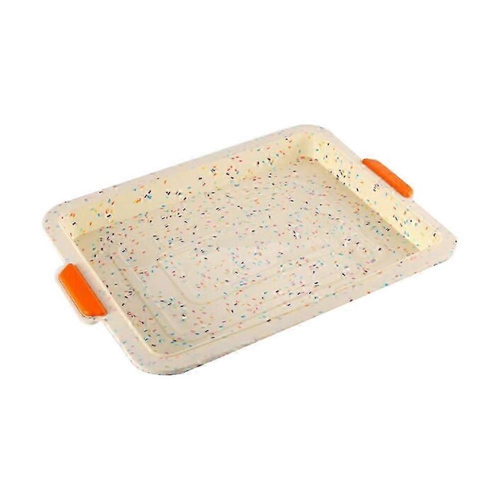 Set 3 tavi silicon colorate cu maner 34.5x24.5x3cm pentru prajituri
