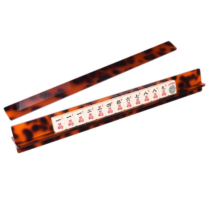 Set suport mahjong acrilic cu impingator, 50.8x6.5x2cm, lucios, portabil