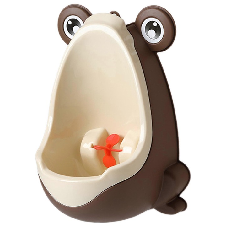 Urinator copii, model broaste, plastic, maro, 22x17.5x31.5cm