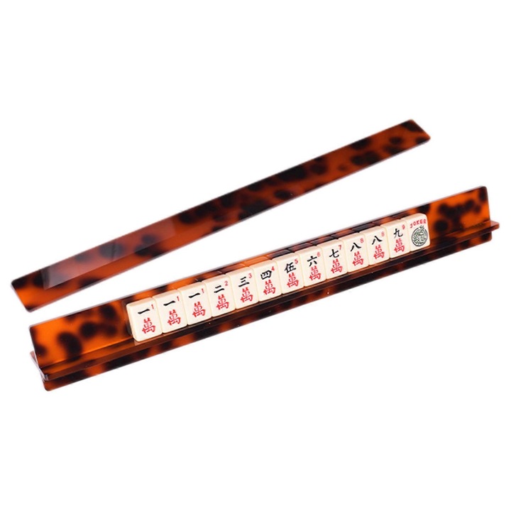 Set suport mahjong acrilic cu impingator, 44.5x5.6x5.6cm, 50.8x6.5x2cm, transparent