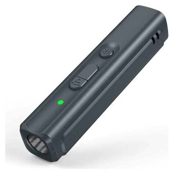Repulsor cu ultrasunete portabil, autonomie 30 zile, negru, 12x4x2.5cm