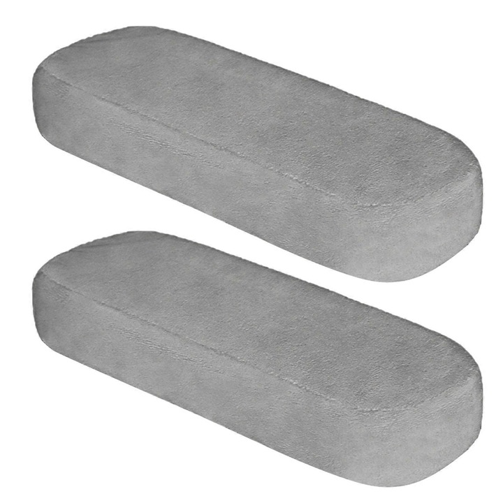 Set 2 Perne Brat Scaun, Spuma Memorie, Gri, Reglabile
