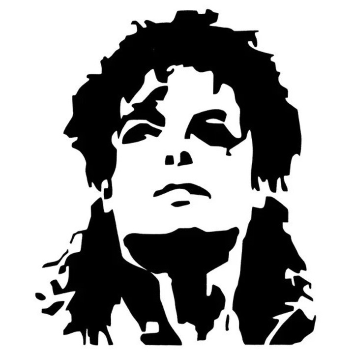Стикер за стена, Michael Jackson, черен, 9x11см