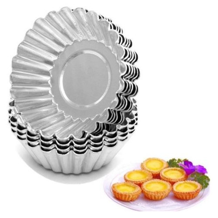 20 db-os újrahasználható alumínium cupcake forma készlet, 7x5x2cm