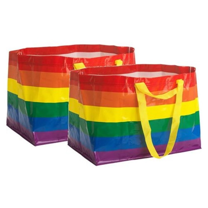Set 2 saci menajeri reutilizabili multicolor 50x35x1cm L