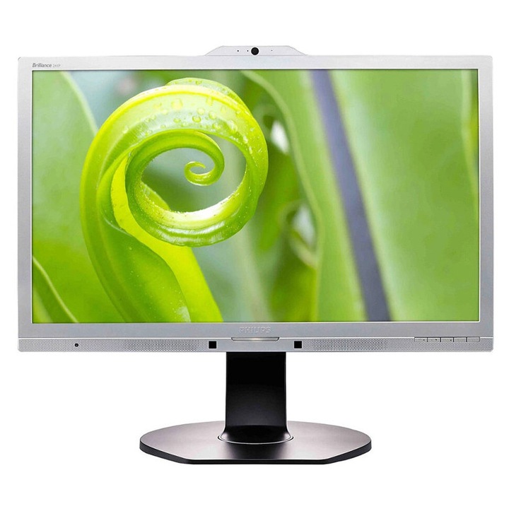 Монитор Philips 241P6Q IPS LED Full HD, уеб камера, 23.8 инча, черен, 100x100mm