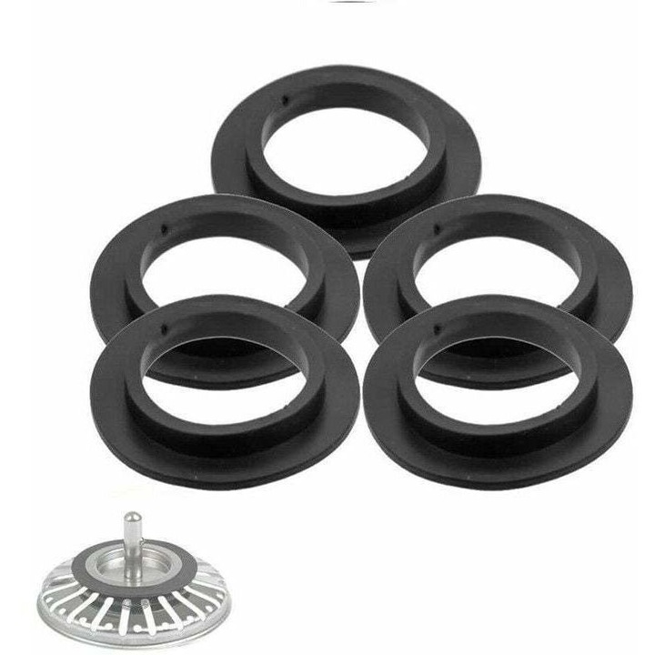 Set 5 garnituri cauciuc pentru scurgere cada negru 53x32mm