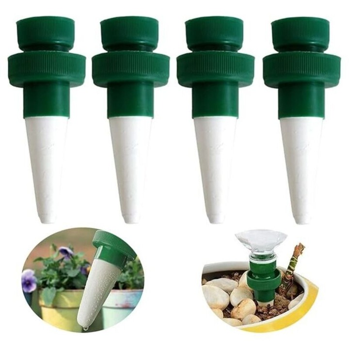 Sistem automat irigare plante, 4 piese, teracota, maro, 3x11cm