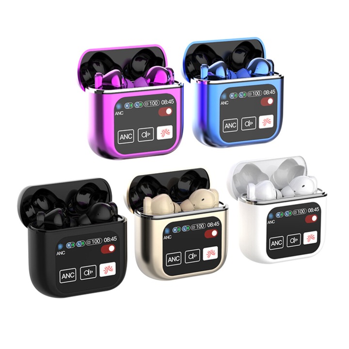 Vezeték nélküli in-ear fülhallgató, érintőképernyő, zajszűrés, 6 óra üzemidő, fekete