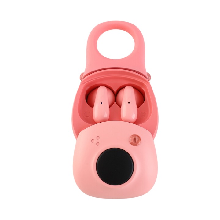 Vezeték nélküli fülhallgató, kamera modell, HiFi hangzás, fordító, fekete, 7.6x4.6x2.2cm