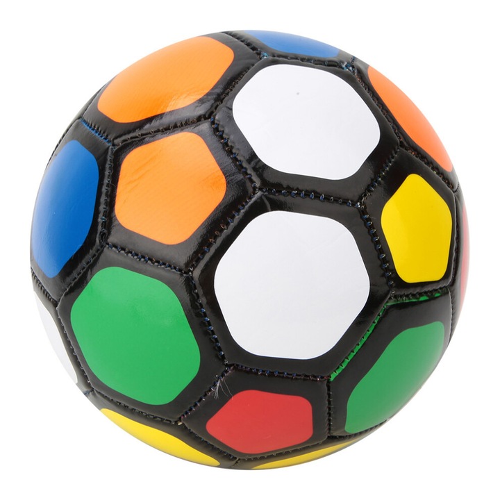Minge fotbal copii, dimensiune 13x13cm, culoare multicolora
