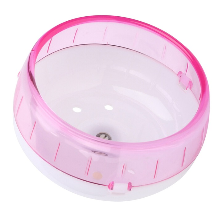 Roata de alergare pentru rozatoare, plastic, roz, 11.5x11.5x9cm