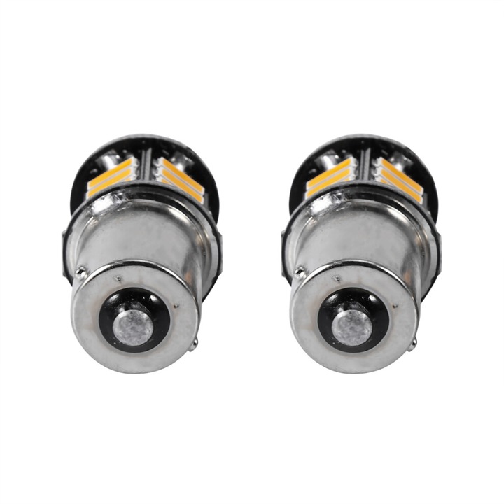 2 db S25 1156 BA15S 21 LED Borostyánsárga Autó LED Izzó Készlet 3.5x1.9cm