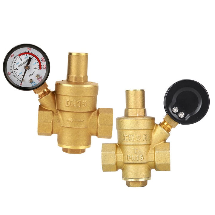 Regulator presiune apa ajustabil DN15 alama cu manometru 62x90mm