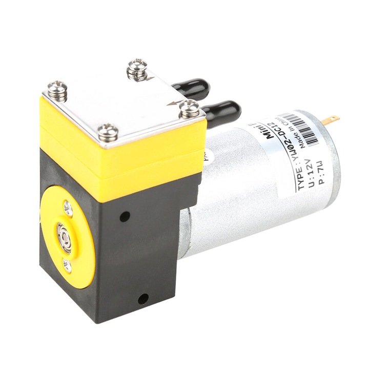 Mikro membrán vízpumpa 12V 0.4-1L/perc kompakt 3.3x8.5cm