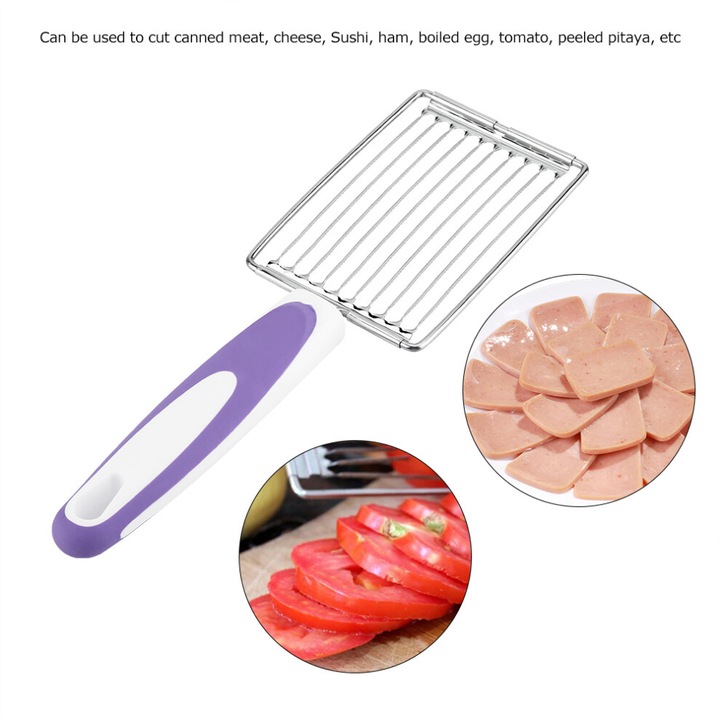 Feliator carne inox, 24.5x8cm, mov, ergonomic, anti-alunecare