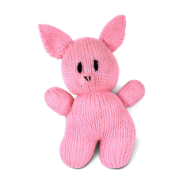 Плетена плюшена играчка Chippo 21-66-356 1-101, Прасенце, Мек плюш, 25 x 17 см, Розов