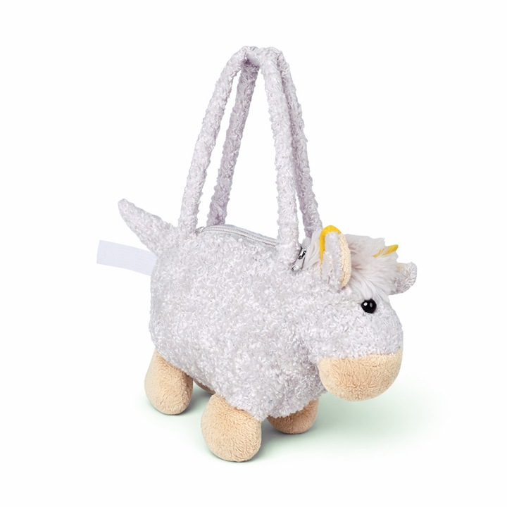 Плюшена детска чантичка Chippo 21-66-364 1-99, Овца, Мек плюш, 20 x 15 см, Бял