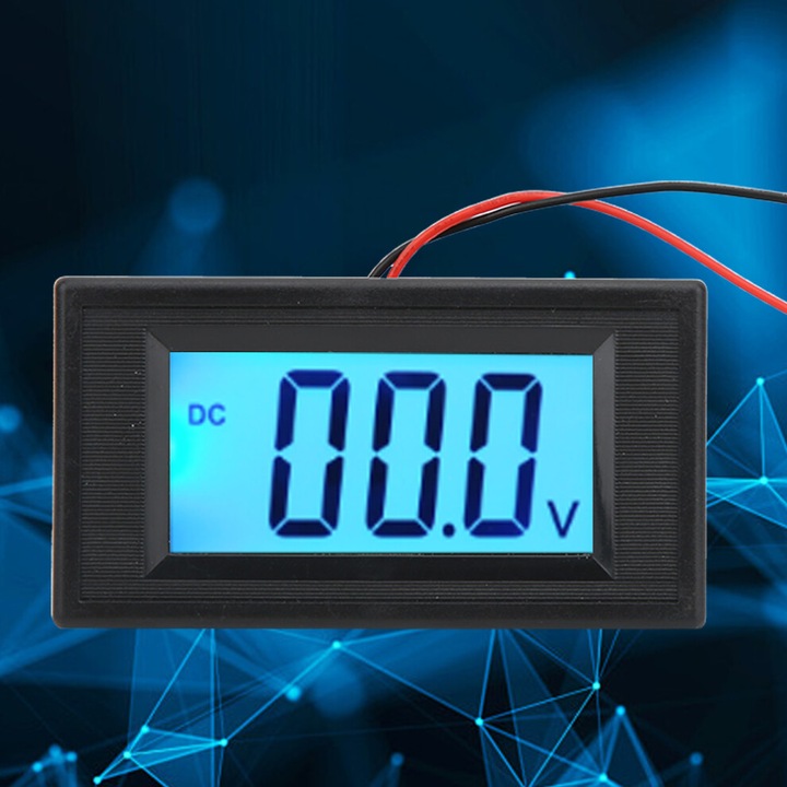 Voltmetru digital LCD, 18-80V, albastru, 80x42x13mm