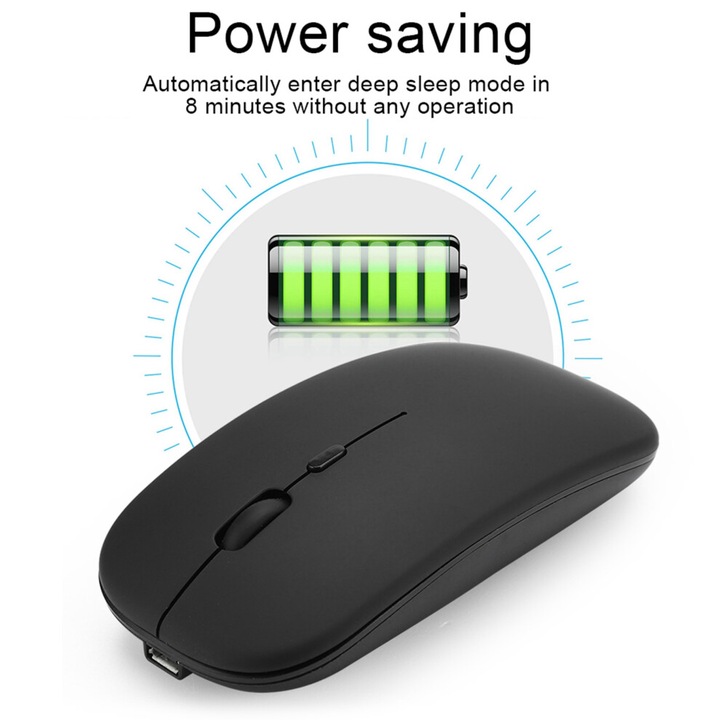 Vezeték nélküli Bluetooth egér 2.4G M90, ergonomikus, 500mAh, fekete, fehér, arany, rózsaarany, ezüst, szürke, 11x7x4.5cm