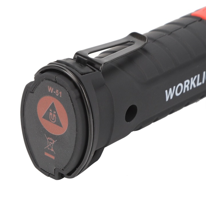 Lanterna LED portabila, incarcabila USB, magnet, 20x4x2.5cm, negru
