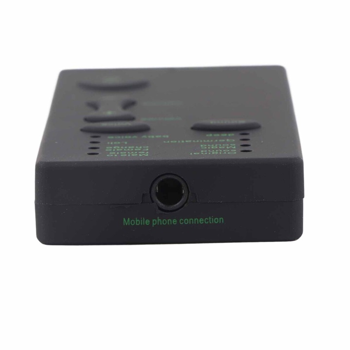Hordozható hangmodulátor, CJ-OB1-K0204-20260702-4297 hangkártya, mobiltelefonnal/PC-vel kompatibilis, 300mAh akkumulátor, 3-4 óra üzemidő, fekete, 70x35x11 mm