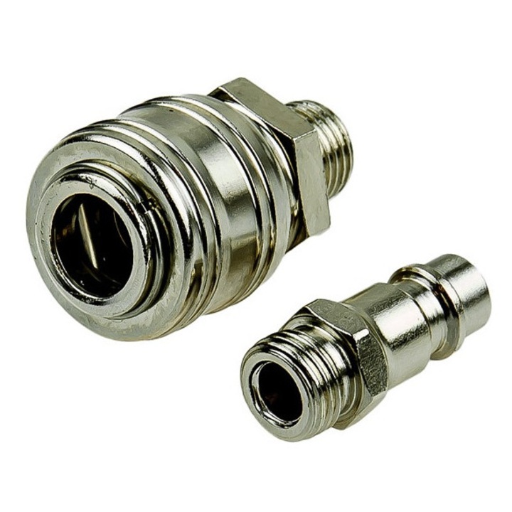 Set 2 conectori aer cu filet exterior 1/4 Faster Tools