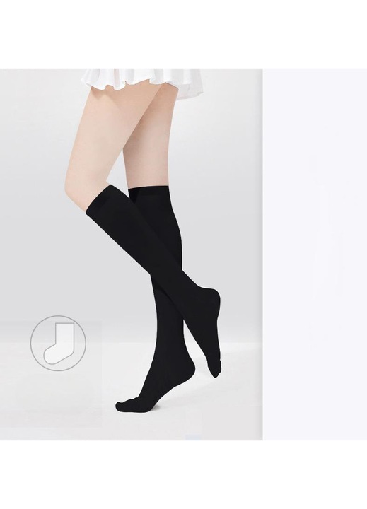 Női hosszú zokni, 43cm, fekete, magas rugalmasság