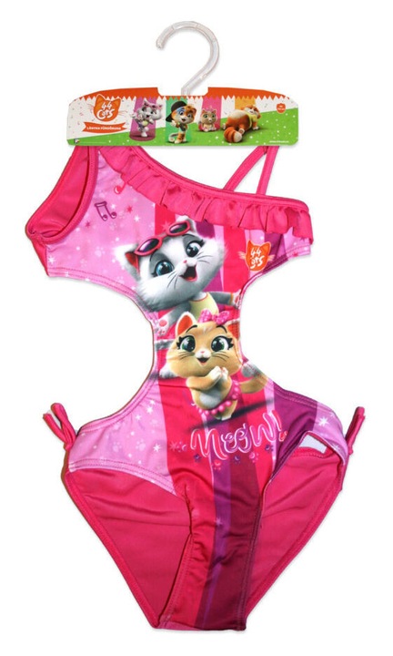 44 Csacska macska trikini kislányoknak - pink - 104