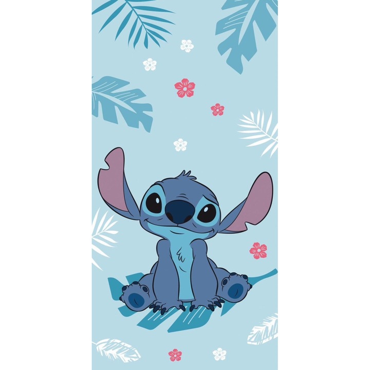 Disney Stitch Синя 100% памучна плажна кърпа - 70x140 см