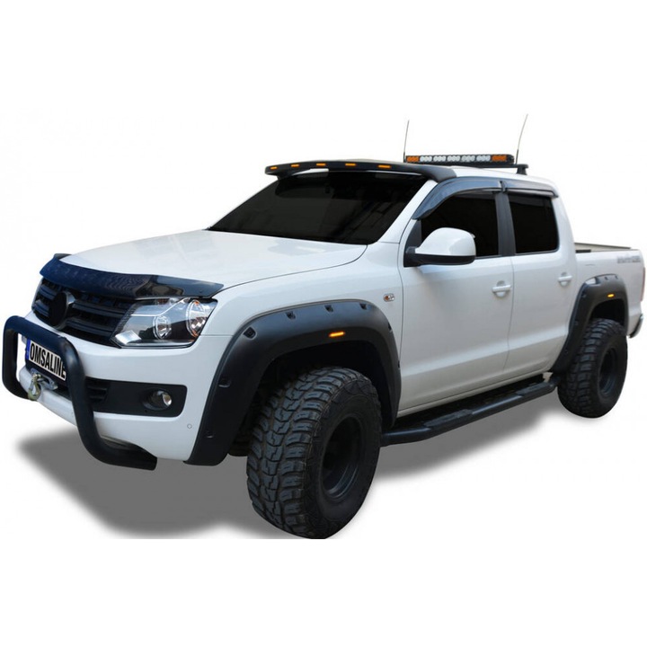 Sárvédő szélesítés készlet overfender kompatibilis Volkswagen Amarok 2010->, LED-ekkel, üvegszálas, matt fekete