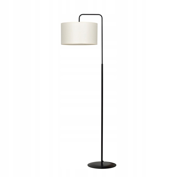 Lampa de podea TRAPO LP1 BL ECRU, neagra, cu abajur ecru