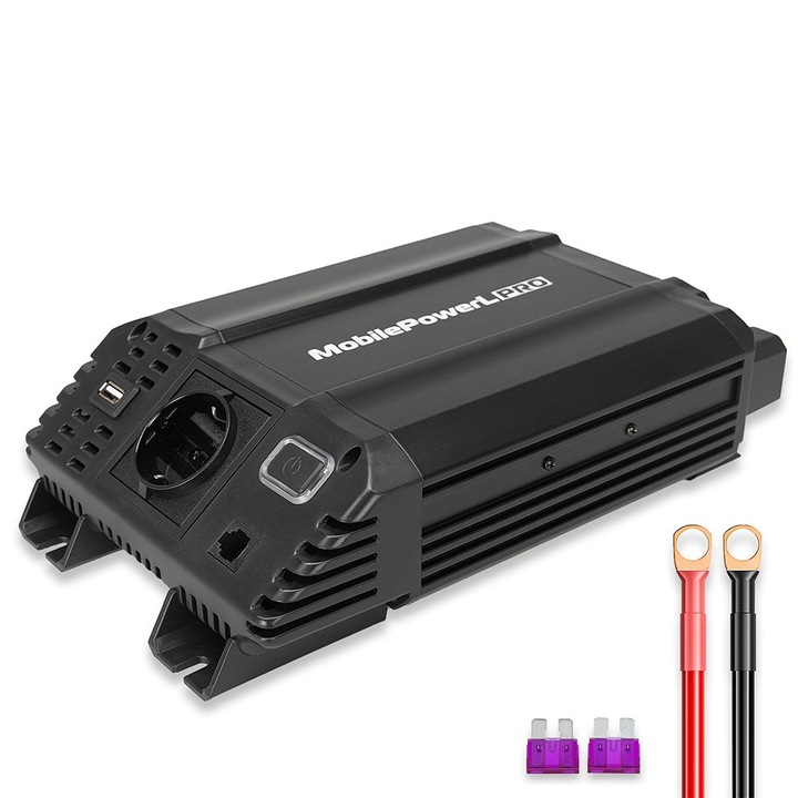 Heyner Premium L feszültségátalakító, 600W-1200W, 12V tápellátás, 230V kimenet, USB-vel